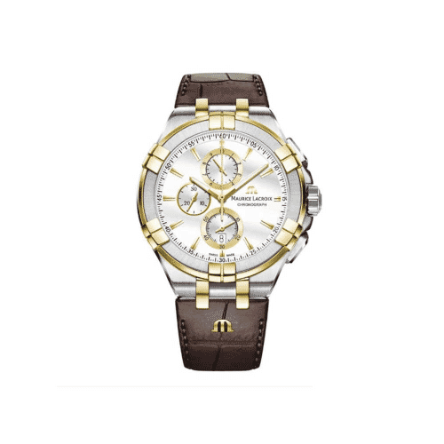 Maurice Lacroix Aikon Brown Leather 44mm Men's Quartz - AI1018-PVY11-132-1