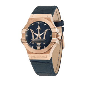 Maserati Rose Gold Blue Leather Men's 42mm Watch - R8851108027