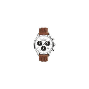 Movado Heritage Calendoplan Chronograph White Dial Brown Leather Men's - 3650008