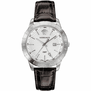 Versace Men's Watch Univers GMT White Brown 43mm - VEBK00118