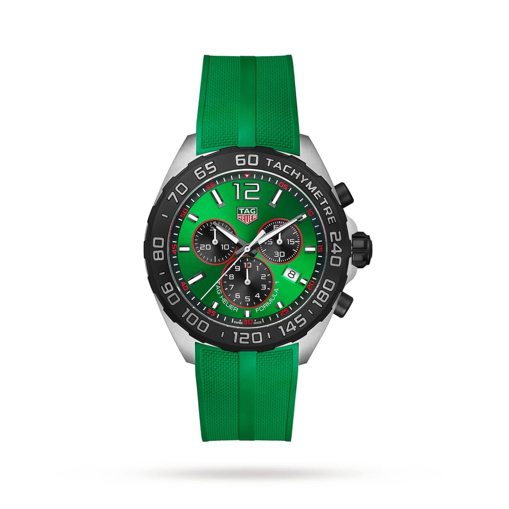Formula 1 Quartz Chronograph Green Rubber 200M 43mm Men's Watch CAZ101AP.FT8056